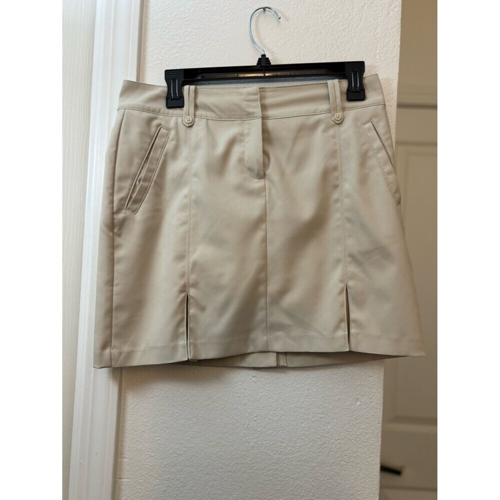 Izod Tan Golf Skort with Front Tab Detail